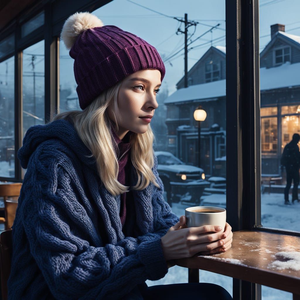 Cosy Winter Morning with Warm Coffee