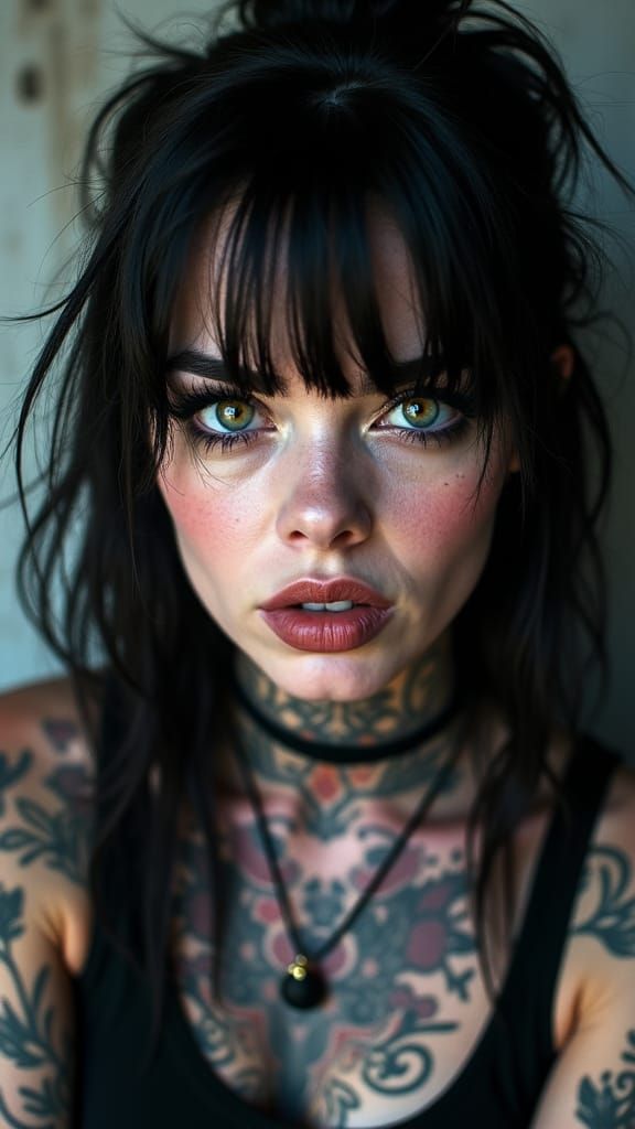 Gritty Goth Portrait of a Rocker in Dystopian Style