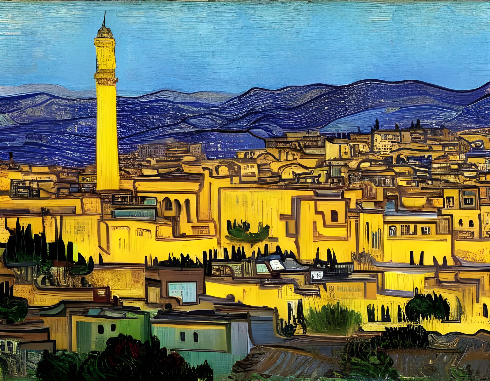 Van Gogh's Amman Skyline