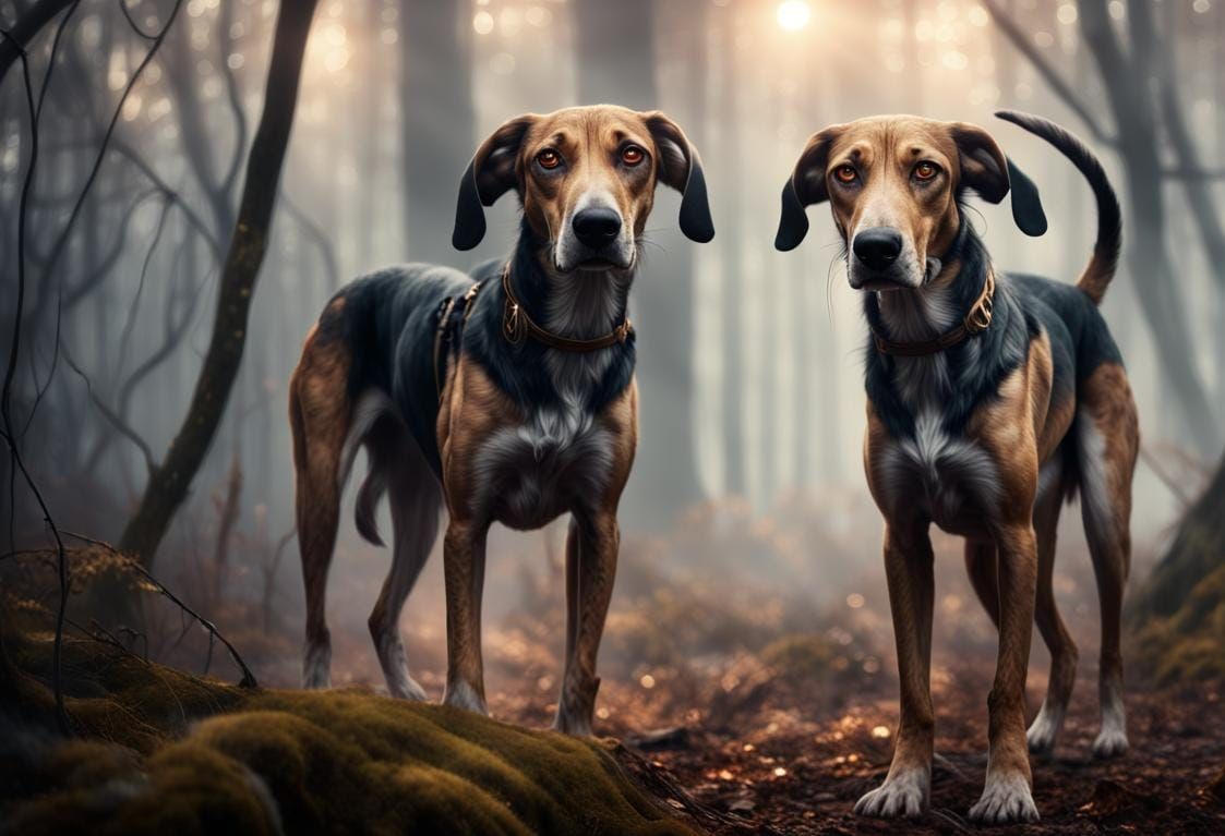 Fantasy Bokeh Hounds in Ultra-Realistic Style