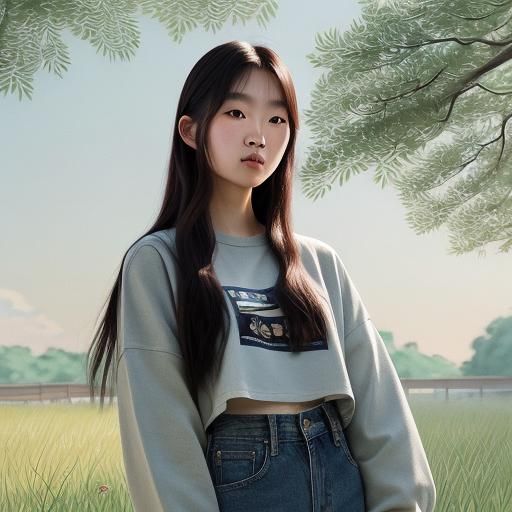 Korean Girl in Park, Anime Key Visual