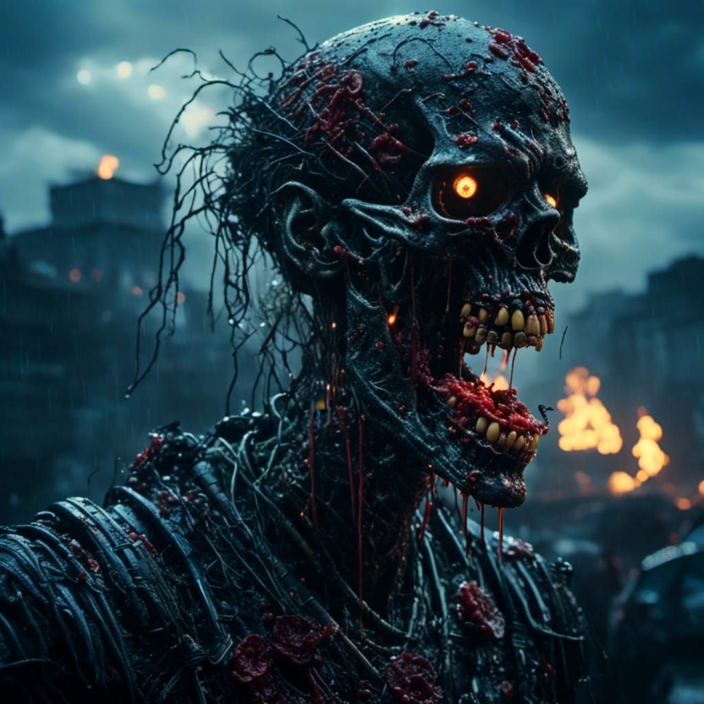 Zombie Zeus in Storm, Cinematic Film Still