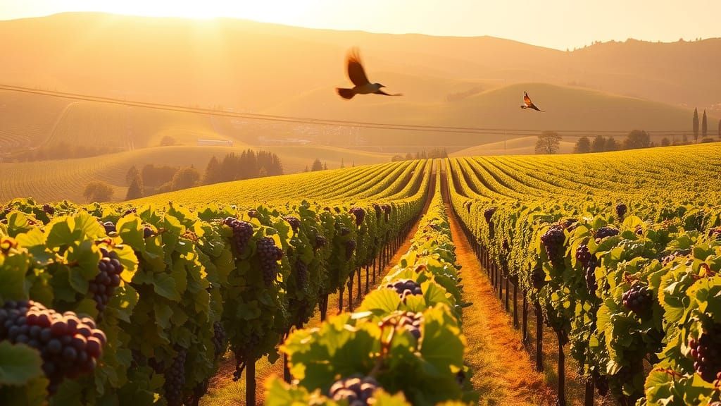 Vineyard Landscape in Serene Countryside