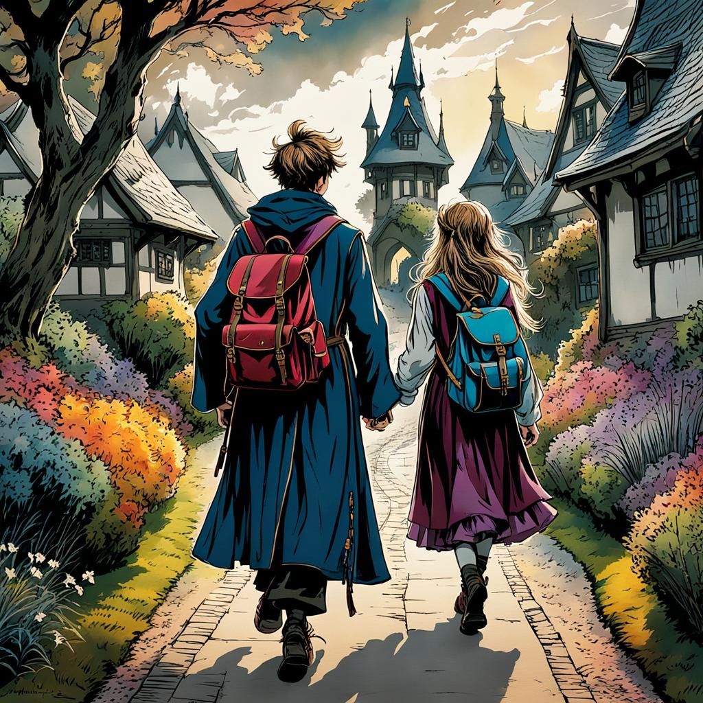 Wizard Siblings in Anime Style, Fairy Tale Path