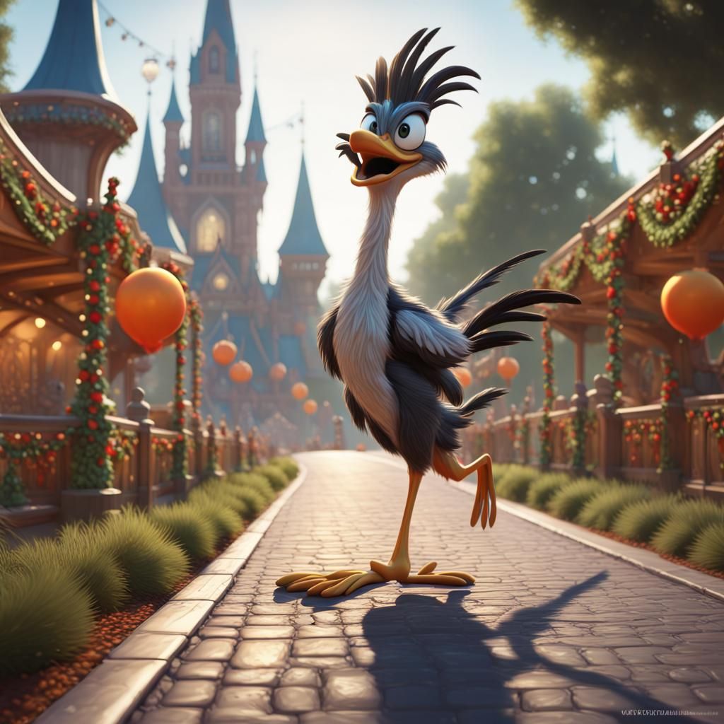 Road runner in a park