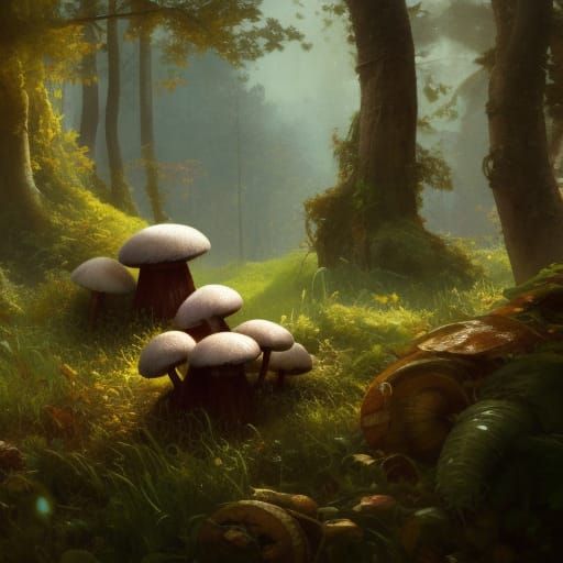 Badgers and Mushrooms: Hyperdetailed Concept Art