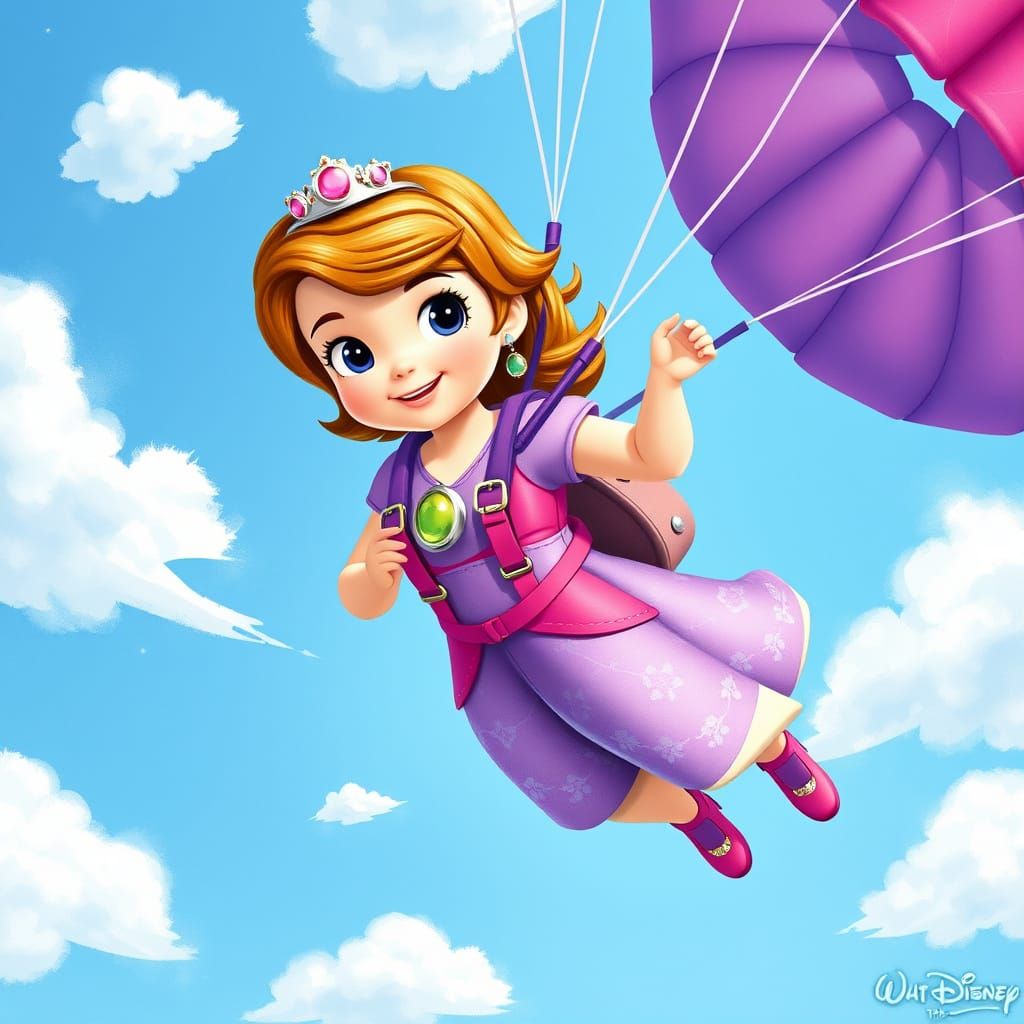 Princess Sofia Skydiving Adventure in Disney Style