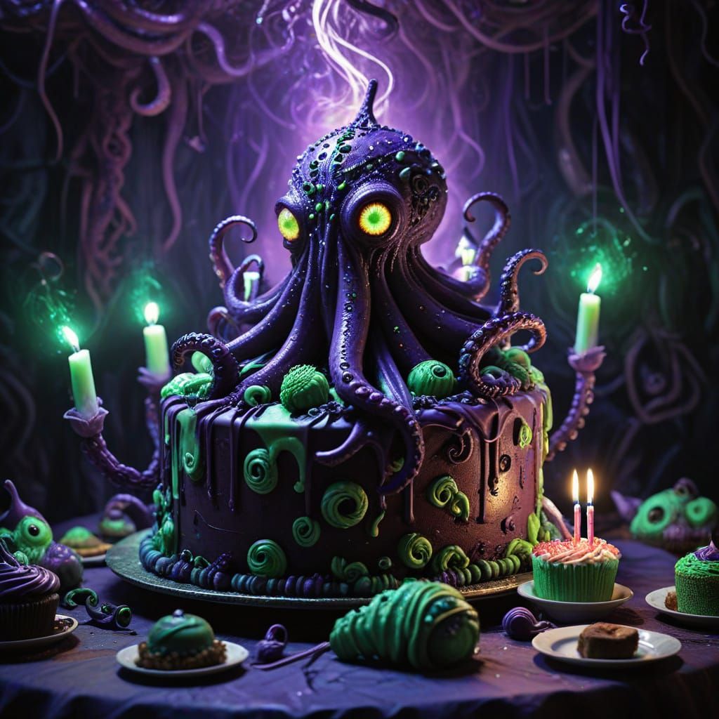 Eldritch Abomination Birthday Party in Cosmic Horror Style