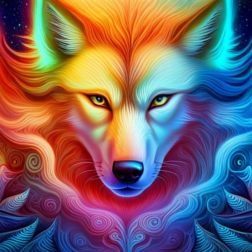 Wolf with Teeth: Holographic Cosmic Illustration