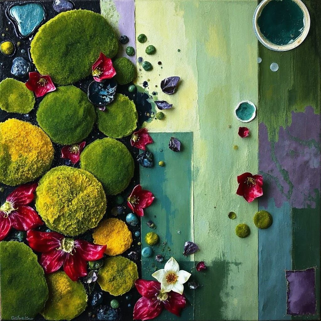 Generous Moss Sublime: Abstract Surreal Impasto