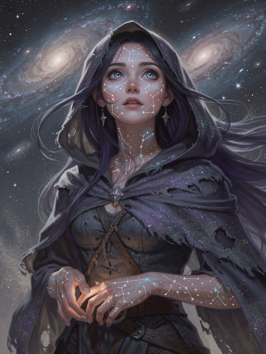 Celestial Wanderer in Fantasy Portrait