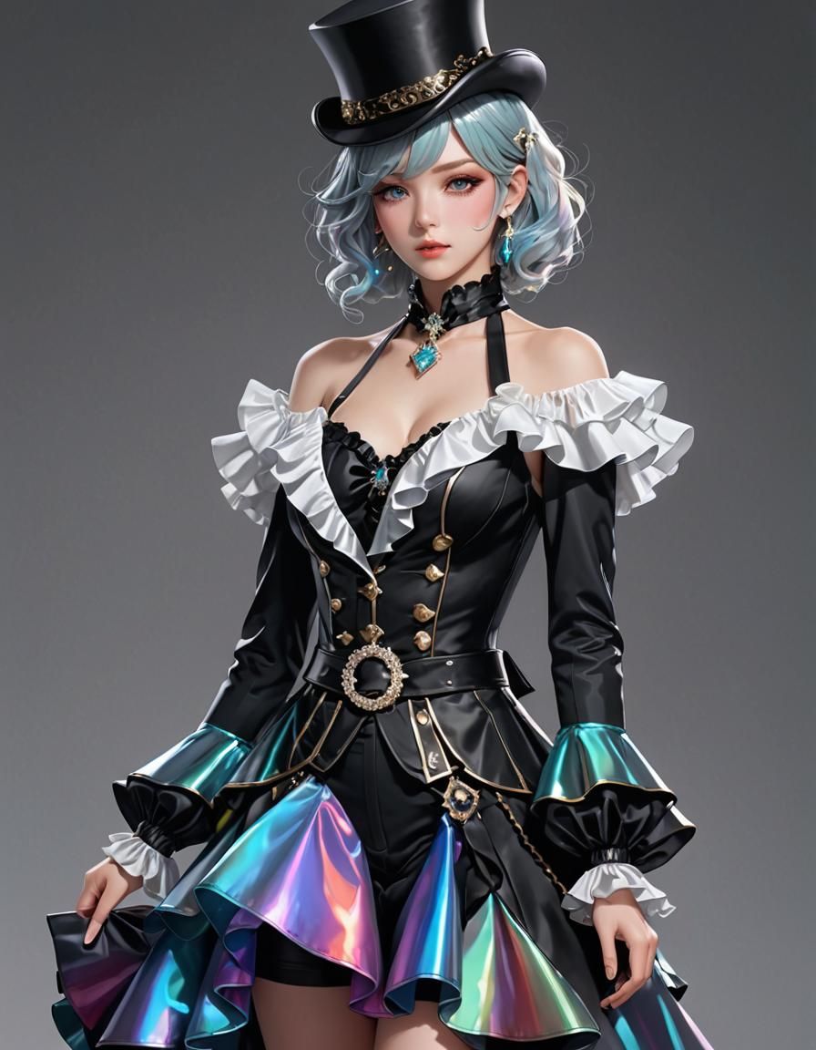 Iridescent Ringmaster Suit in 3D Anime Style