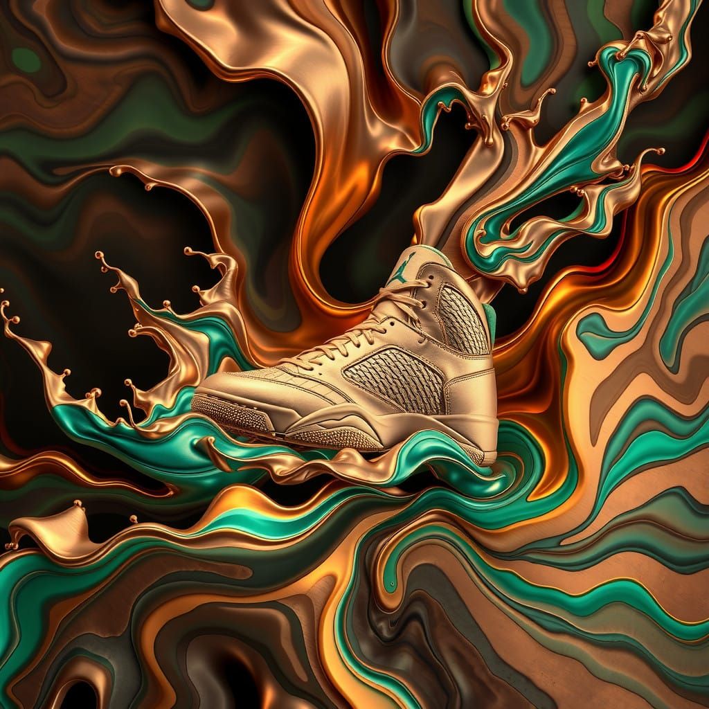 Surreal Molten Metal Air Jordan Transforms in Fiery Hues