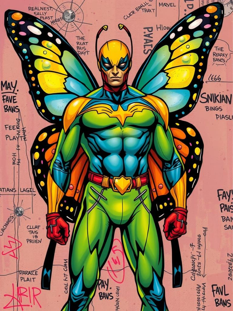 Surreal Superhero Reveals High-Tech Wings in a Cyberpunk Aes...