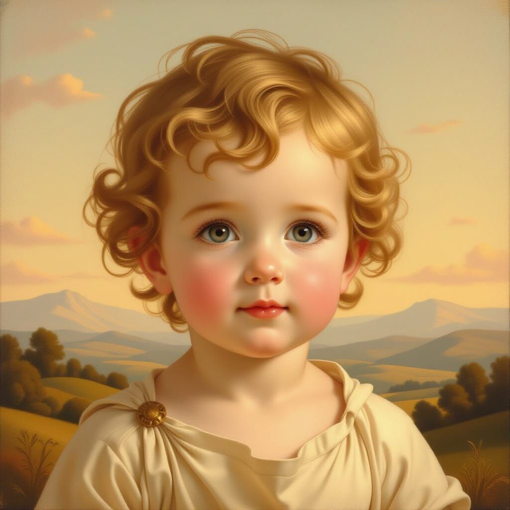 Melicertes Portrait in Renaissance Oil Painting Style