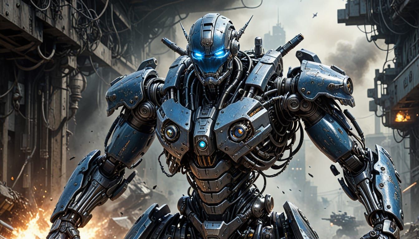 Cyborg Combat Machine in Giger-Style Fantasy Art