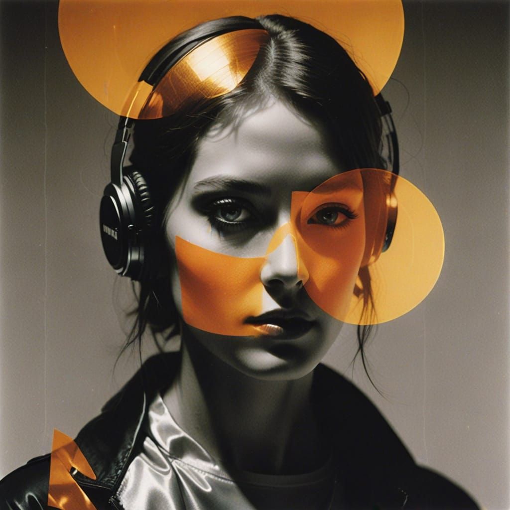 Dark Disco Scene in Geometric Shadows