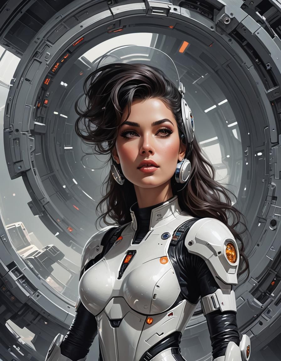 Sci-Fi Woman in Comic Book Style