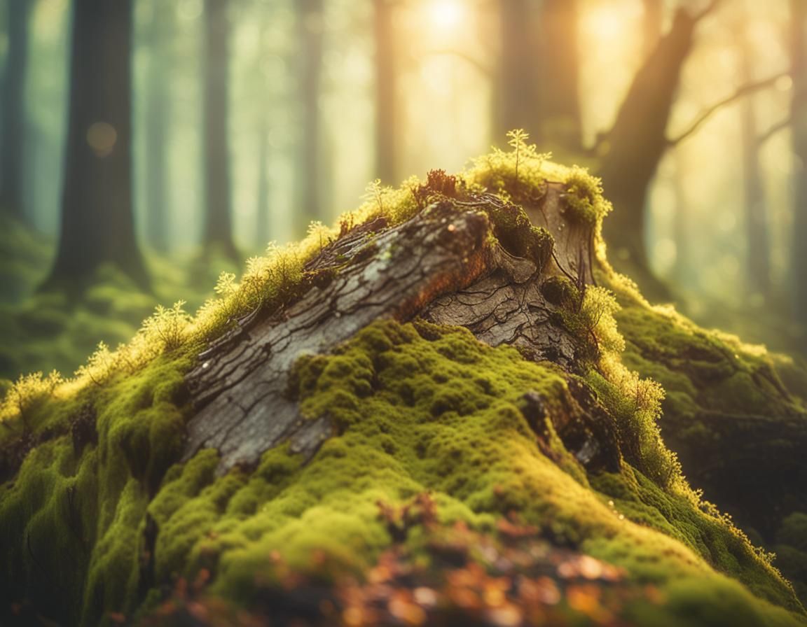 Mystical Forest: Ancient Tree in Ethereal Sunlight