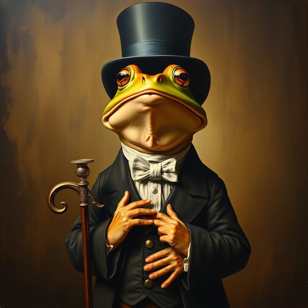 Dignified Frog in Renaissance Attire