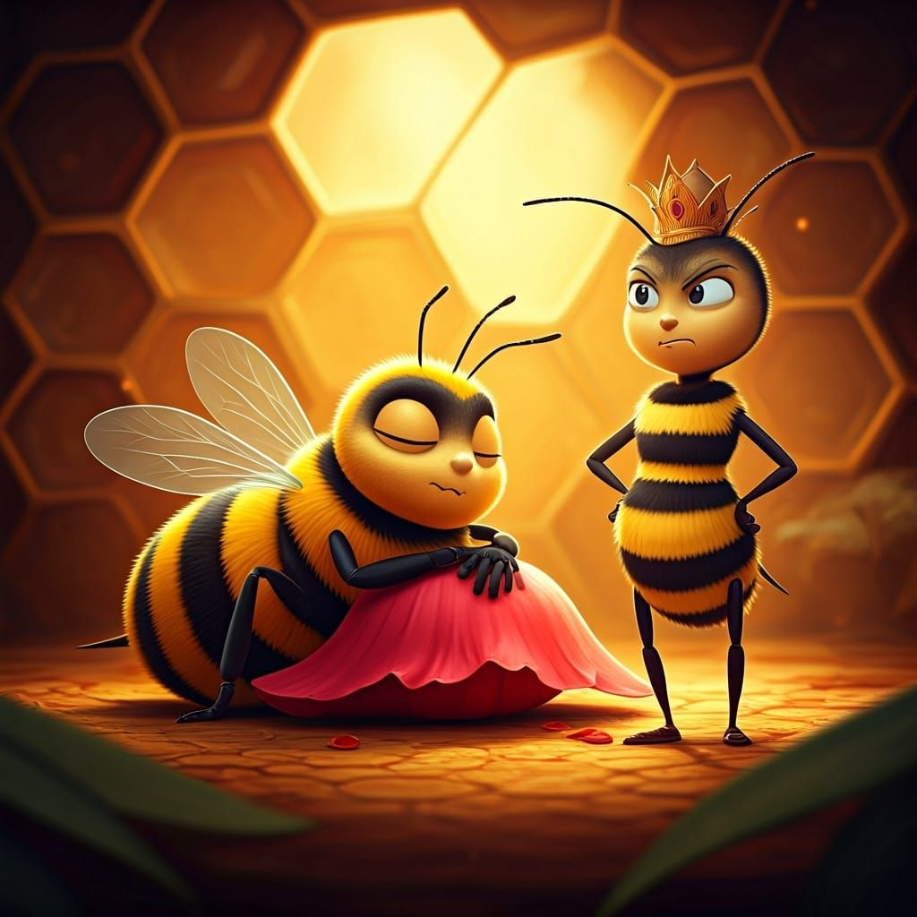 Bumblebee's Nap: A 3D CGI Cartoon Scene