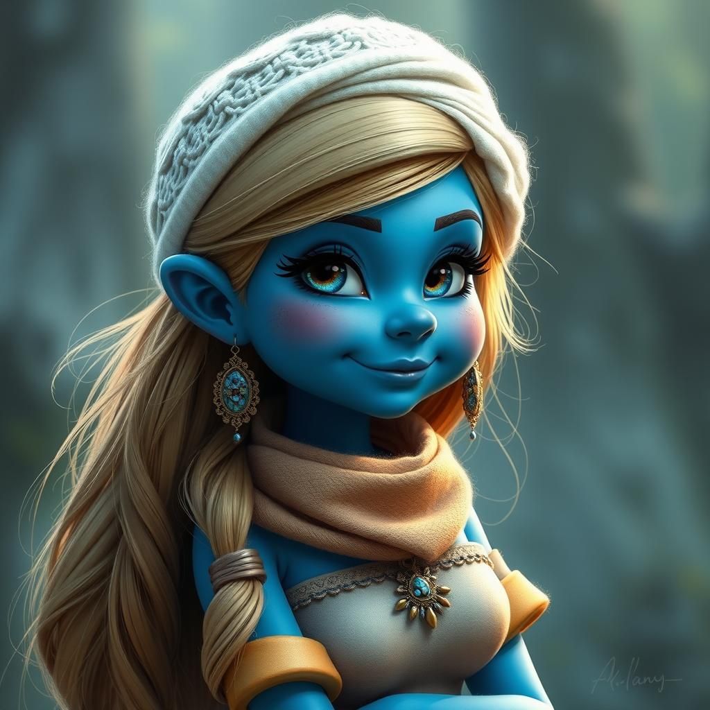 Beautiful Female Smurf Character