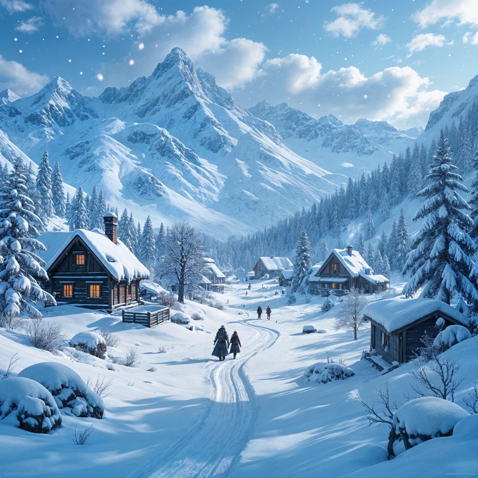 Epic Winter Landscape in MMORPG Gaming Style