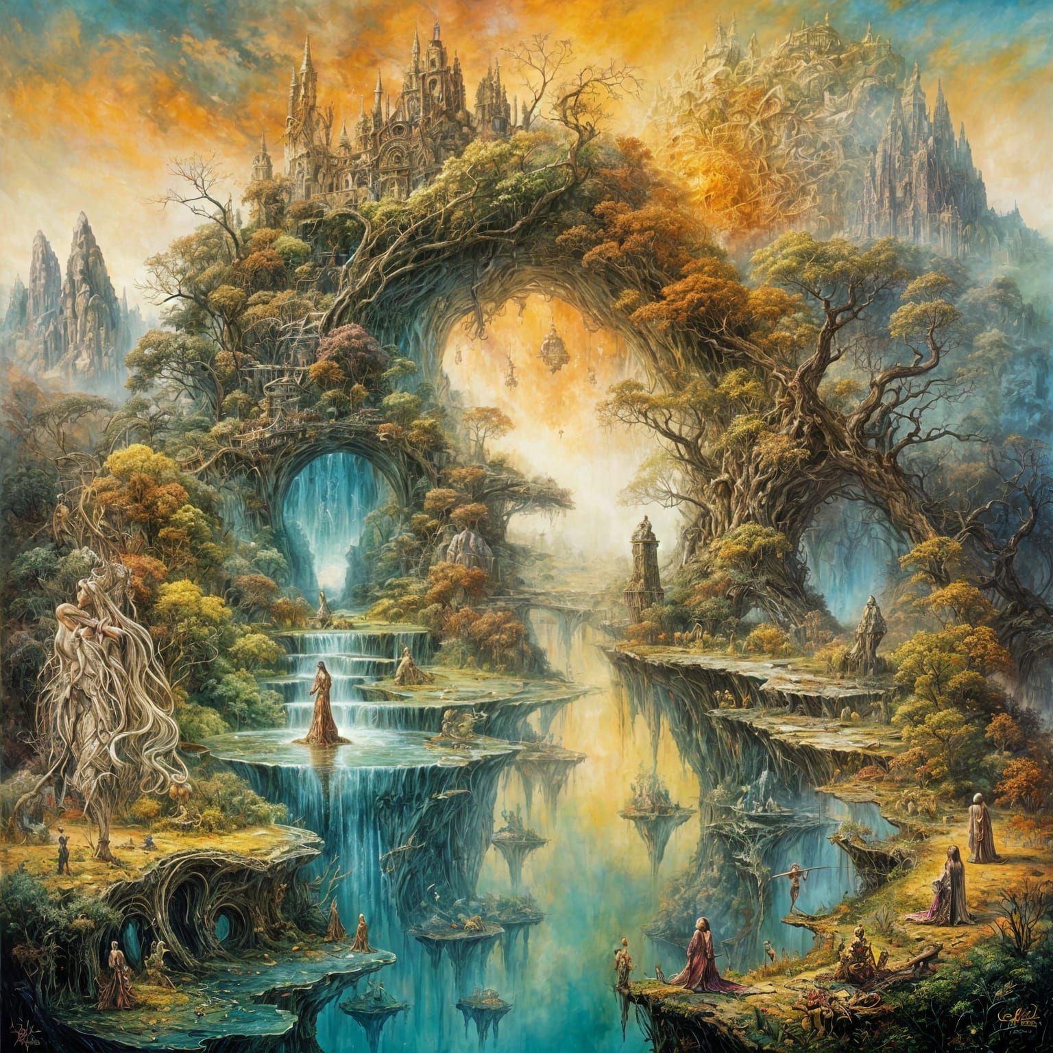 Vibrant Surreal Landscape Painting