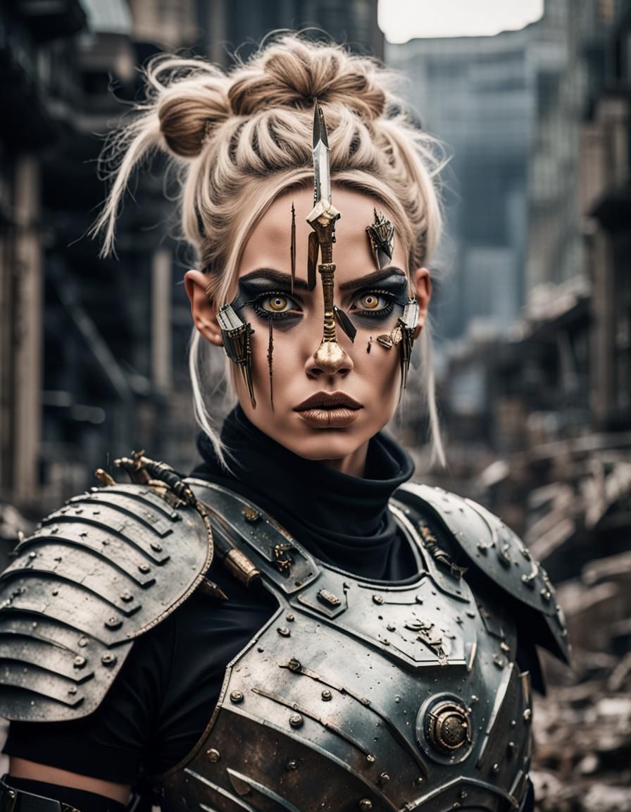 Post-Apocalyptic Queen Warrior with Ancient Dagger