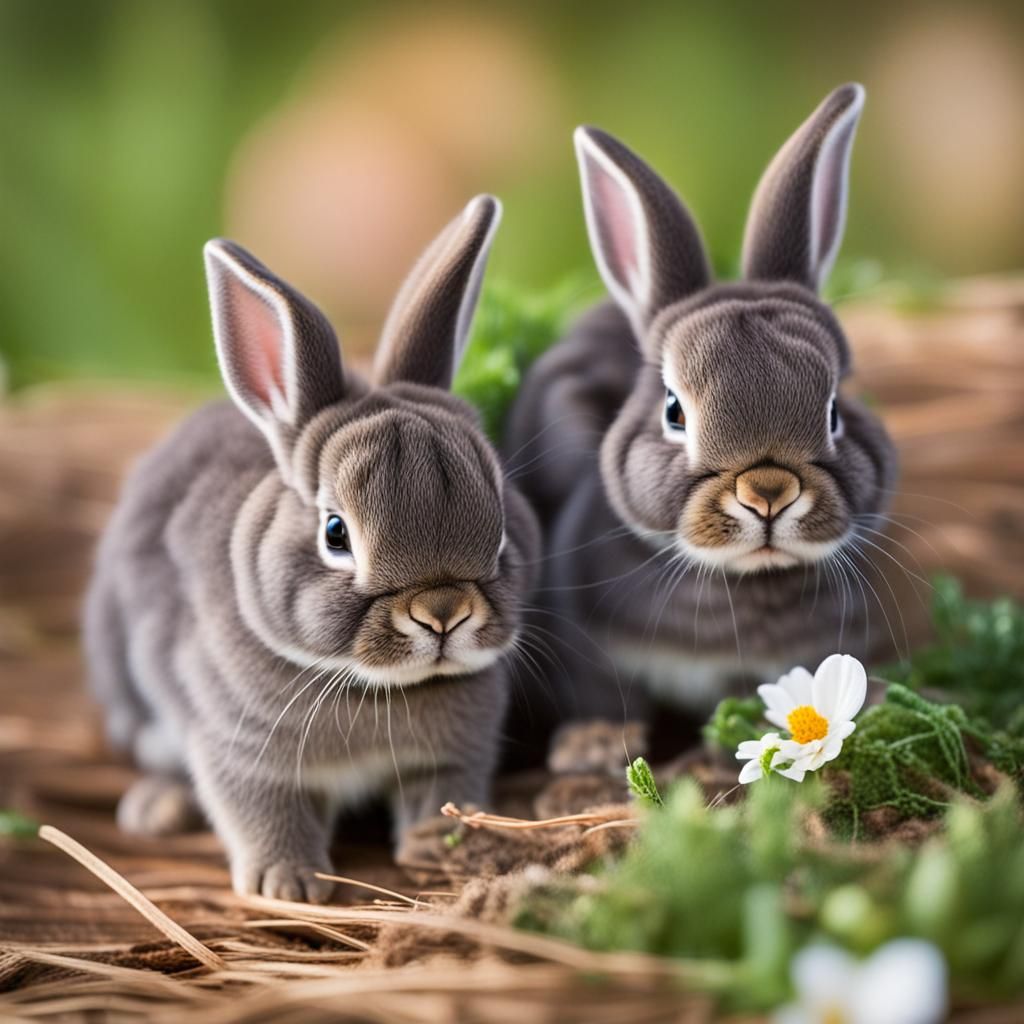Cute Baby Bunnies in Natural Light Photography