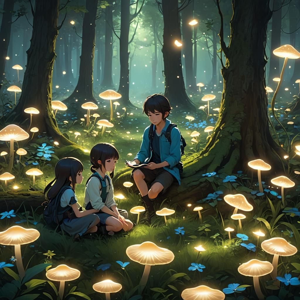 Enchanted Forest Clearing in 3D Anime Style