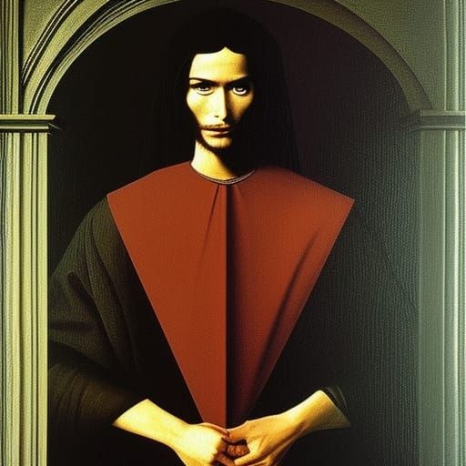 Noble Vampire Lord Portrait in Oil Painting Style