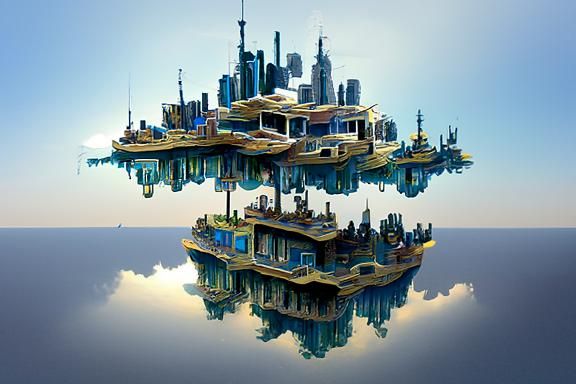 Ethereal Floating City of Tomorrow