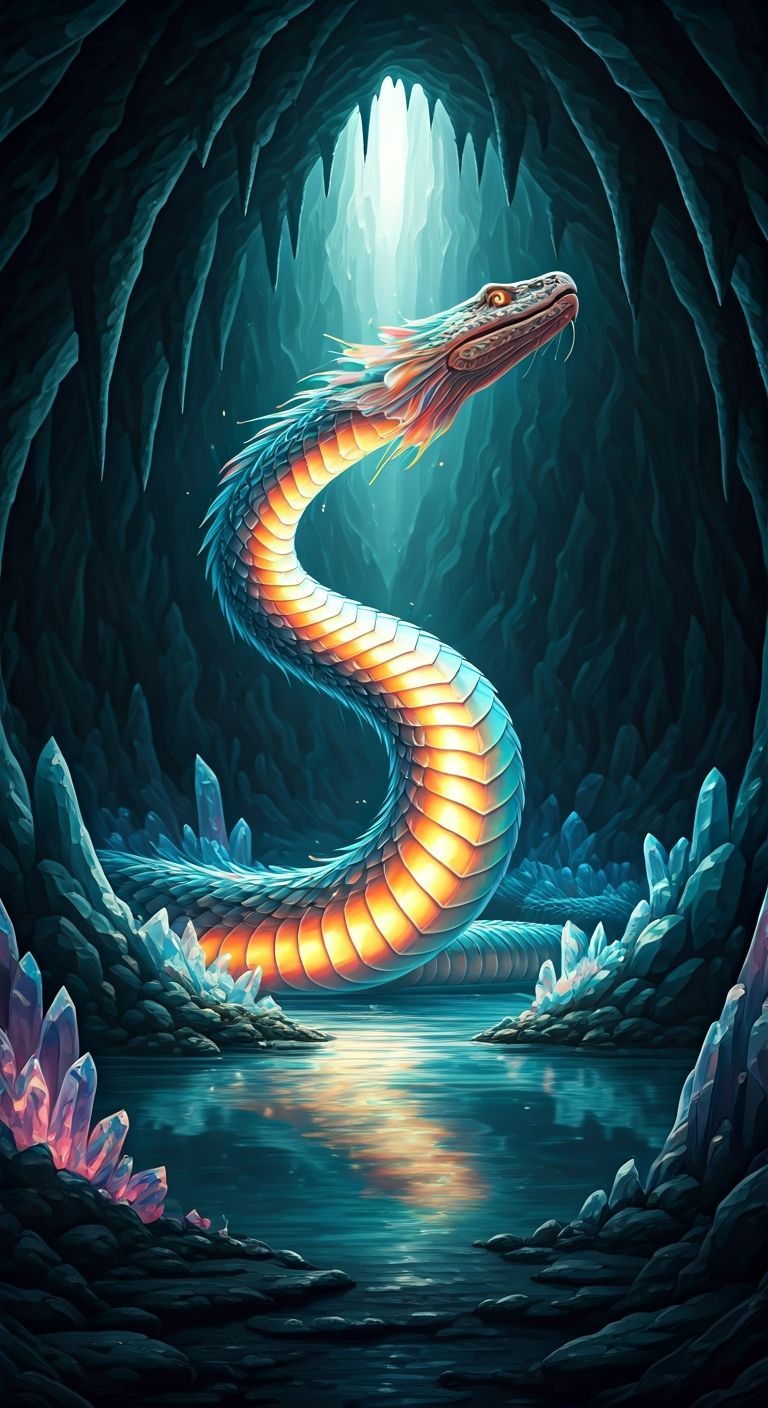 Glimmercoil Serpent in Crystal Caves