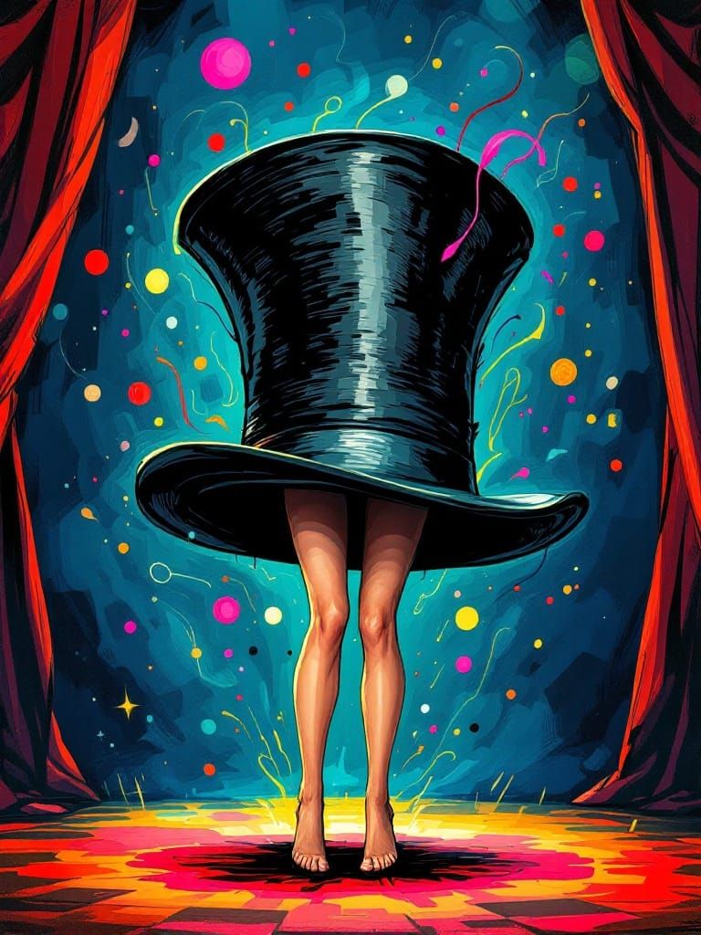 Surreal Dancing Top Hat in a Dreamscape