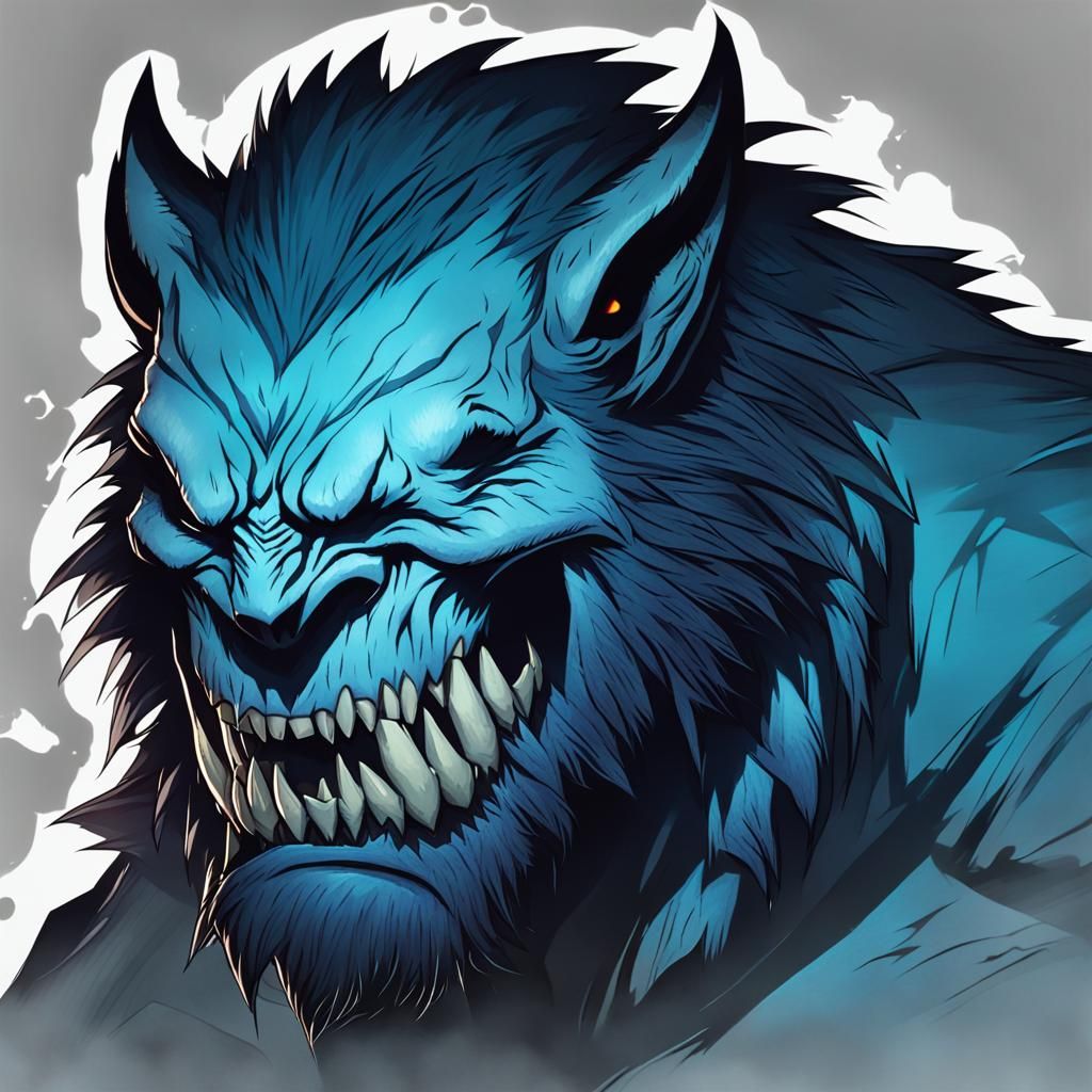 Monstrous Werewolf Character Portrait Icon