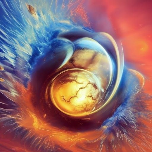 Vivid Abstract Solar Systems and Supernovas