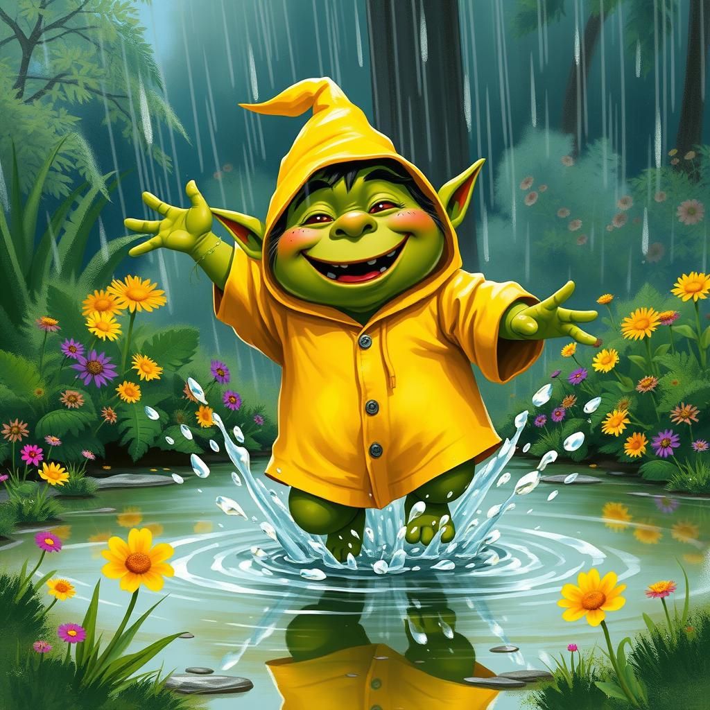 Ogre Child's Joyful Puddle Splash