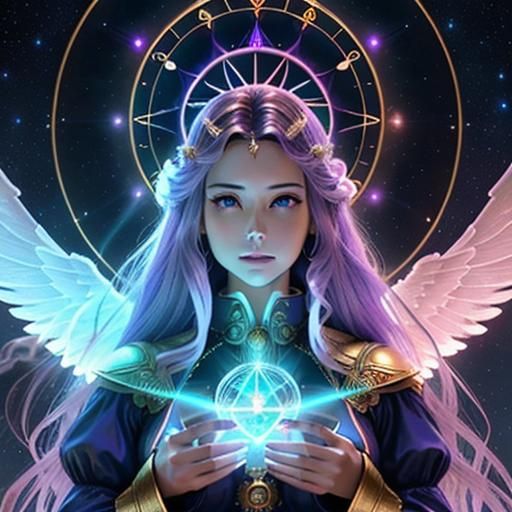 Mystical Angel of Elements in Steampunk Style