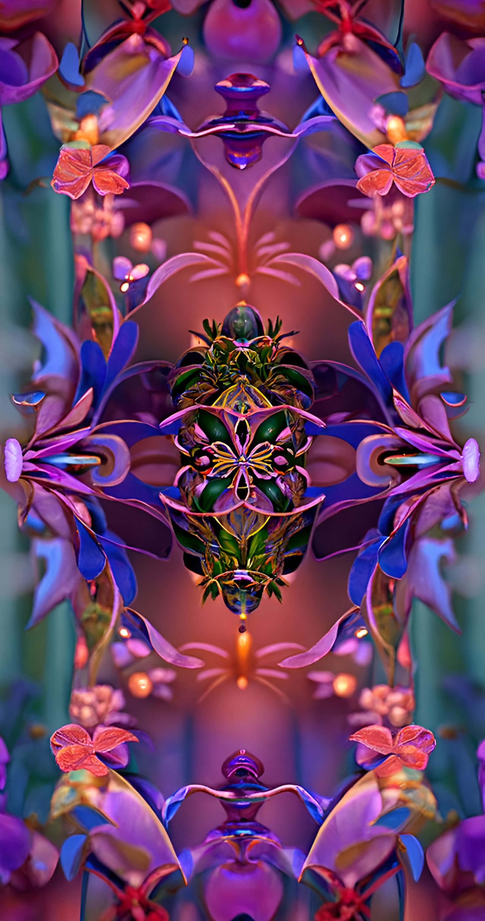 Exotic Botanical Wallpaper in Pre-Raphaelite Style