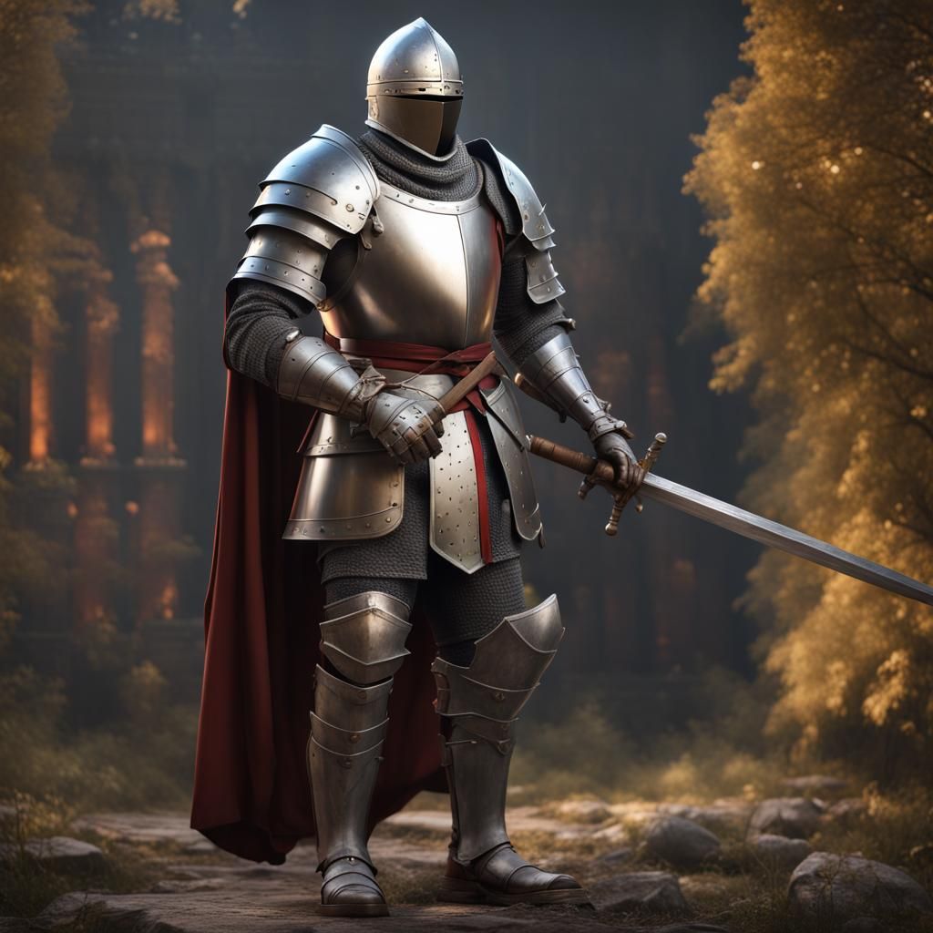 Photorealistic Medieval Knight Concept Art in 8k