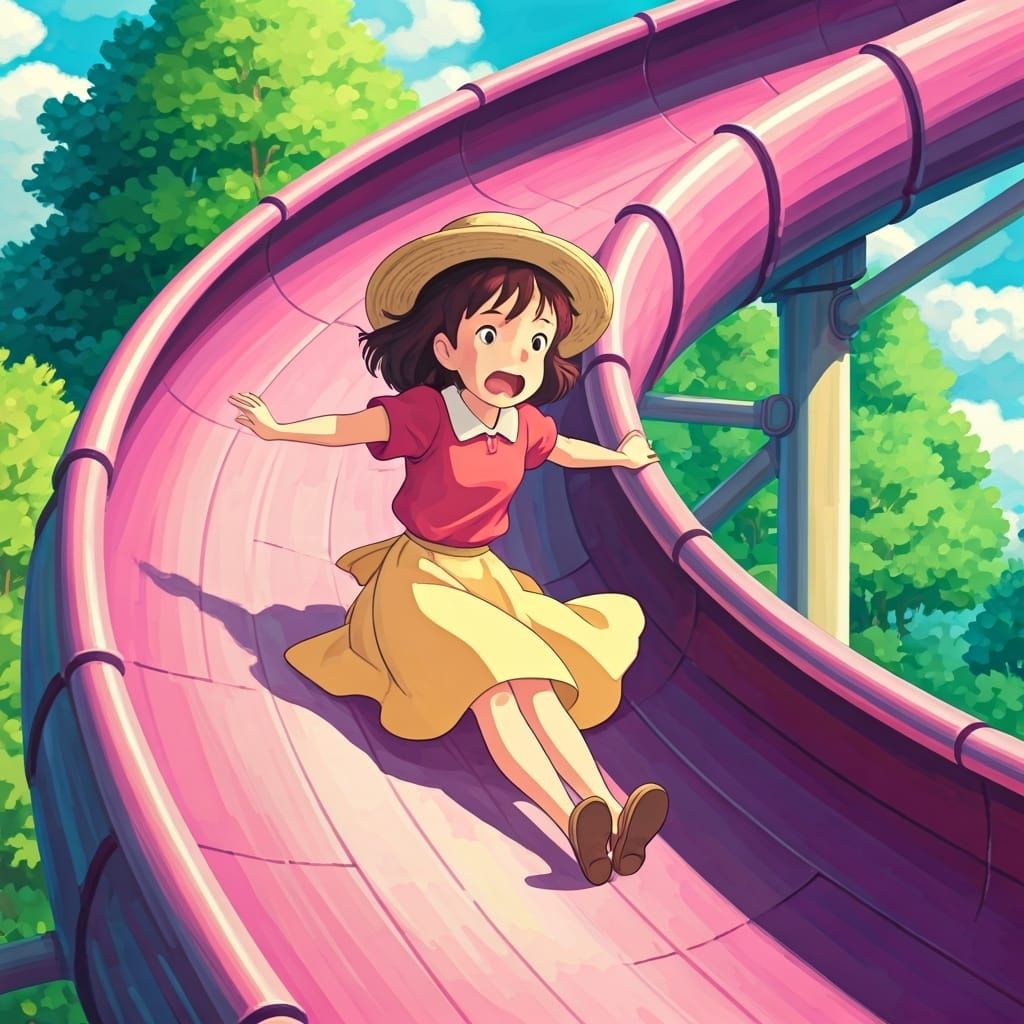 Shizuku Tsukishima Slides in Ghibli-Inspired Watercolor