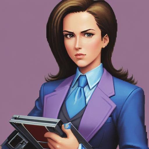 Retro 8-bit Portrait of a Female Lawyer