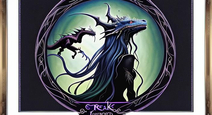 Eerie Surreal Fairy Tale Queen and Dragon