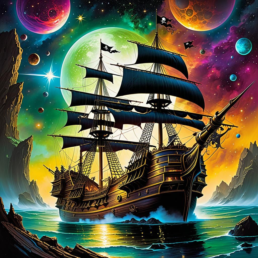 Cthulhu Pirate Sails a Spaceship: Surreal Sci-Fi