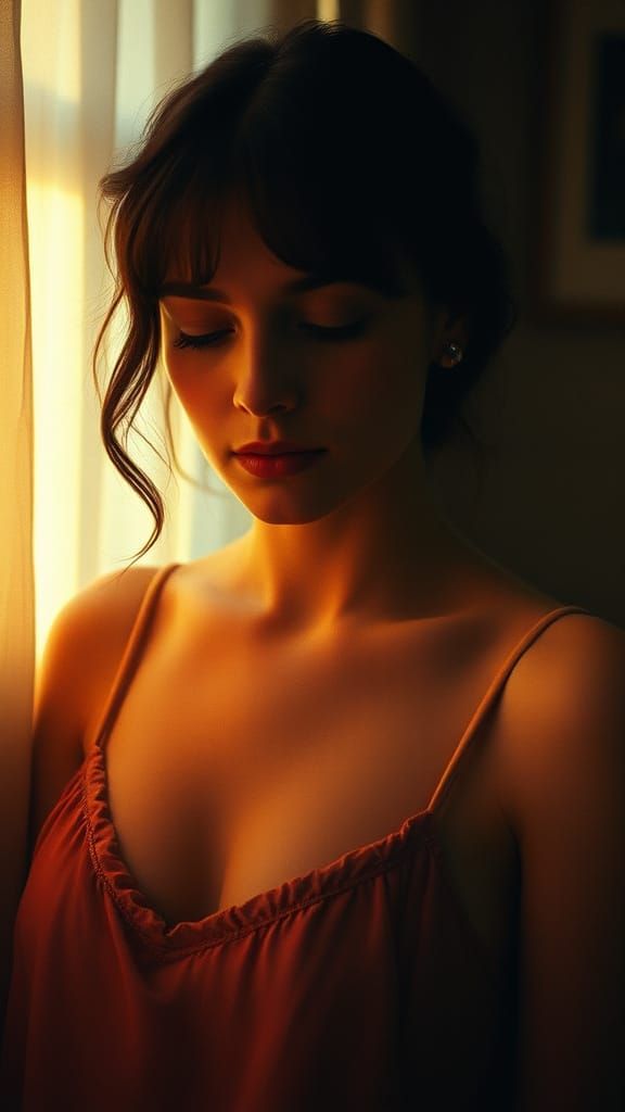 Dramatic Female Portrait in Cinematic Film Style