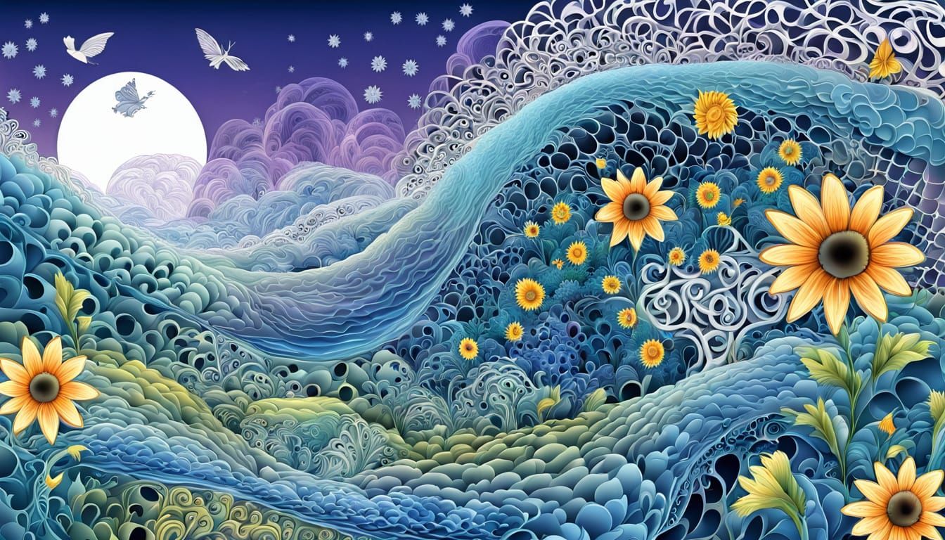 Fairy Enjoys Woodland Wildlife Amidst Floral Fantasy