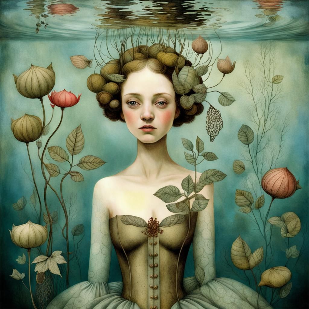 Underwater Botanical Marvels in Surreal Style