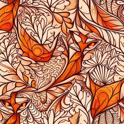 Abstract Foxes in Autumn Foliage
