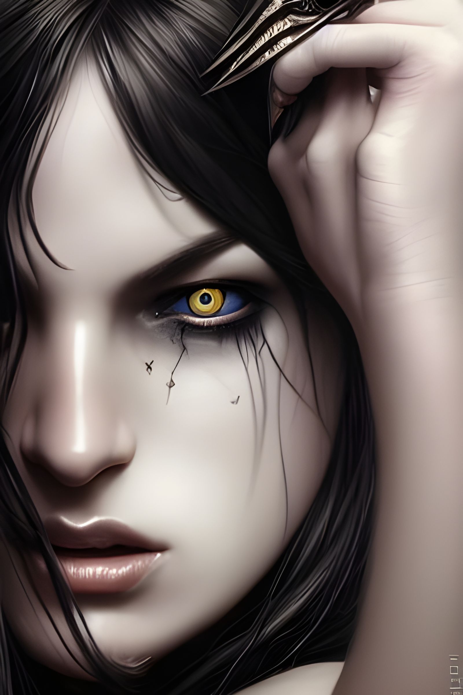 Tattooed Goddess Portrait in Hyper-Realistic Digital Art